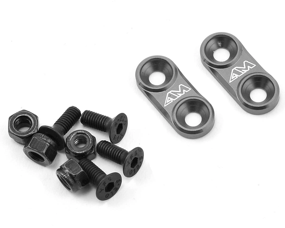 AM Arrowmax Aluminum 1/10 On-Road Wing Mounts (Grey) 3 AM Arrowmax Aluminum 1/10 On-Road Wing Mounts (Grey)