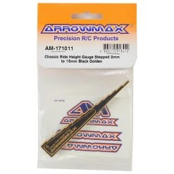 AM Arrowmax Black Golden Stepped Chassis Ride Height Gauge (2 ~ 15mm) -RC Mod Shop amx 171011 1