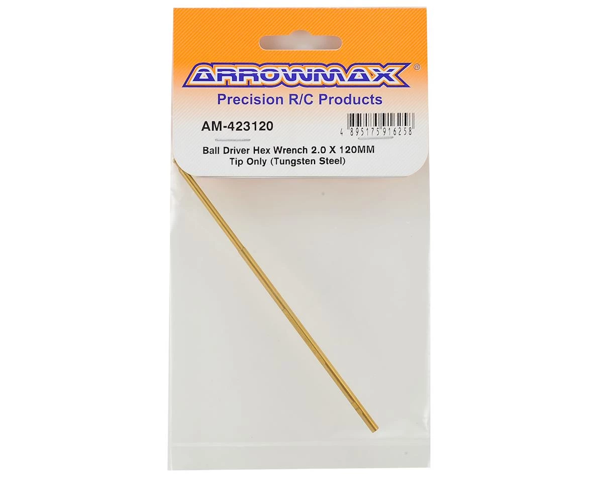 AM Arrowmax Tungsten Steel Replacement Ball End Hex Wrench Tip (2.0x120mm) 4 AM Arrowmax Tungsten Steel Replacement Ball End Hex Wrench Tip (2.0x120mm) - Image 2