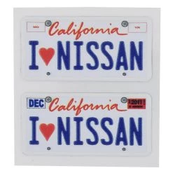 WRAP-UP NEXT REAL 3D U.S. License Plate (2) (I LOVE NISSAN) (11x50mm)