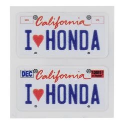 WRAP-UP NEXT REAL 3D U.S. License Plate (2) (I LOVE HONDA) (11x50mm)