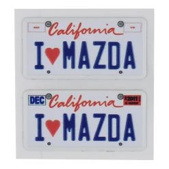 WRAP-UP NEXT REAL 3D U.S. License Plate (2) (I LOVE MAZDA) (11x50mm)