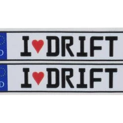 WRAP-UP NEXT REAL 3D E.U. License Plate (2) (I LOVE DRIFT) (11x50mm)