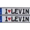 WRAP-UP NEXT REAL 3D E.U. License Plate (2) (I LOVE LEVIN) (11x50mm) -RC Mod Shop wun0001 22