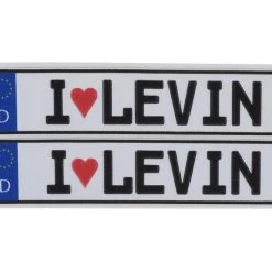 WRAP-UP NEXT REAL 3D E.U. License Plate (2) (I LOVE LEVIN) (11x50mm)