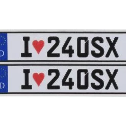WRAP-UP NEXT REAL 3D E.U. License Plate (2) (I LOVE 240SX) (11x50mm)