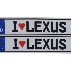 WRAP-UP NEXT REAL 3D E.U. License Plate (2) (I LOVE LEXUS) (11x50mm)