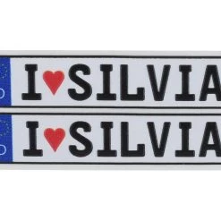 WRAP-UP NEXT REAL 3D E.U. License Plate (2) (I LOVE SILVIA) (11x50mm)