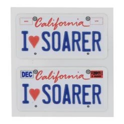 WRAP-UP NEXT REAL 3D E.U. License Plate (2) (I LOVE SOARER) (11x50mm)